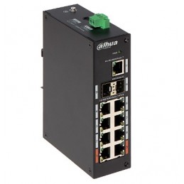 Dahua Swith 11-portowy przełącznik z 8 portami gigabit PoE 8x RJ45 1000M (zasilanie PoE) 2x SFP 1000M 1x RJ45 1000M PFS3211-8GT-
