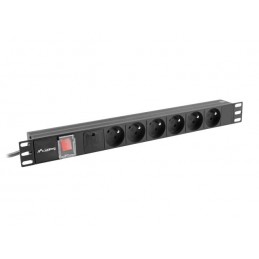 LANBERG LISTWA ZASILAJĄCA RACK PDU 19" (1U, 16A, 6X 230V PL, 2M, CZARNA) PDU-06E-0200-BK