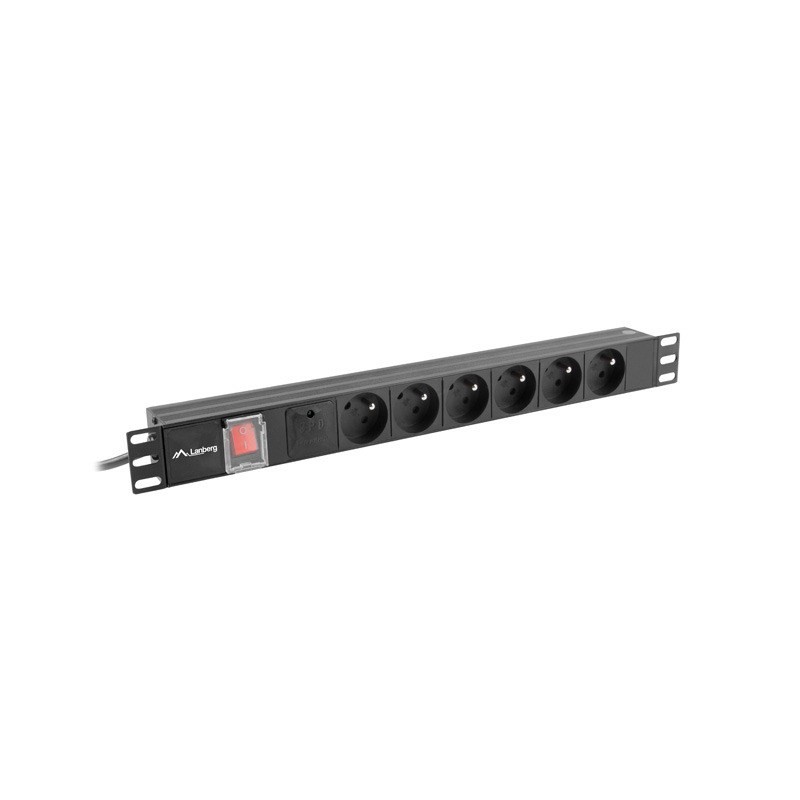 LANBERG LISTWA ZASILAJĄCA RACK PDU 19" (1U, 16A, 6X 230V PL, 2M, CZARNA) PDU-06E-0200-BK