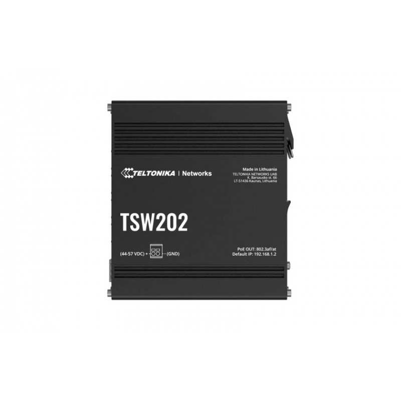 Teltonika TSW202 | Switch | 8x RJ45 1000Mb/s, 2x SFP, 2-pin DC. L2, zarządzalny