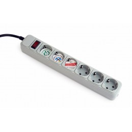 Listwa zasilająca ENERGENIE SPG6-B-6C (1,8m  kolor szary)