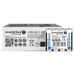 EVERACTIVE BATERIE ALKALICZNE PRO ALKALINE AA, LR6, SHRINK 4 SZT, 1250 MAH, WYSOKA WYDAJNOŚĆ, LR6PRO4T
