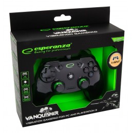 Gamepad Esperanza Vanquisher EGG110K (PC, PS3  kolor czarny, kolor zielony)