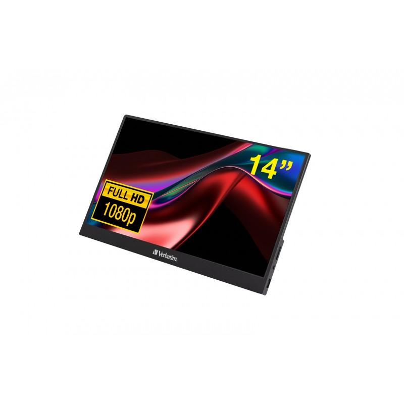 Verbatim 49590 monitor komputerowy 35,6 cm (14") 1920 x 1080 px Full HD LCD Czarny